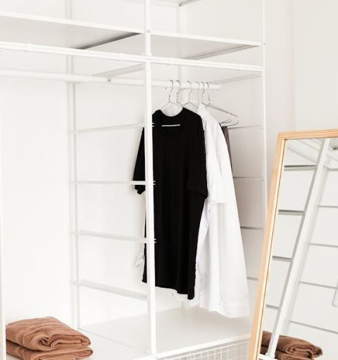 Home Organization - A Minimalist Open Wardrobe in a Room