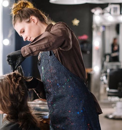 Hair Salons - Woman Getting a Haircut