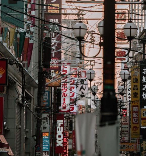 Electronics Stores - Business Signages in the Street in Japan