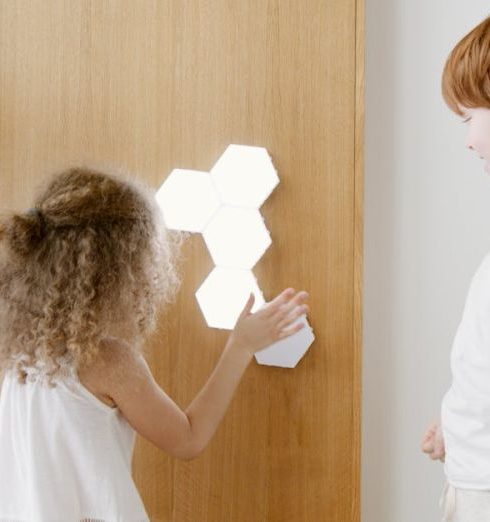 Smart Lighting - Photo of Siblings Playing with Lights Together