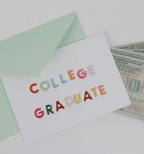 Student Financing - White Greeting Card with Dollar Bills