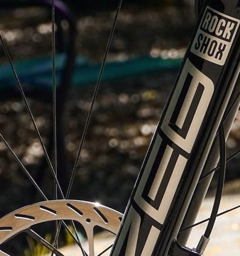 Outdoor Gear Brands - Close-up of the Front Wheel of a Bicycle with a Disc Brake