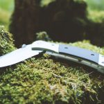 Camping Gear - Gray and Black Folding Pocket Knife