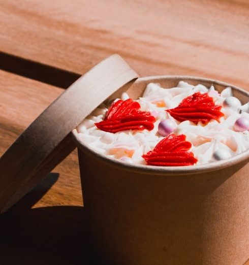 Sustainable Packaging - Dessert in Takeaway Container on Table