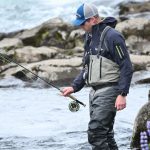 Fishing Gear - Angler Wading with Rod in River