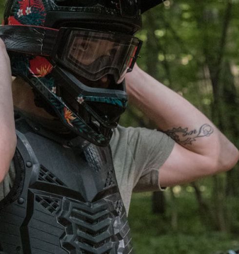 Mountain Biking Gear - A Man Wearing a Bicycle Helmet