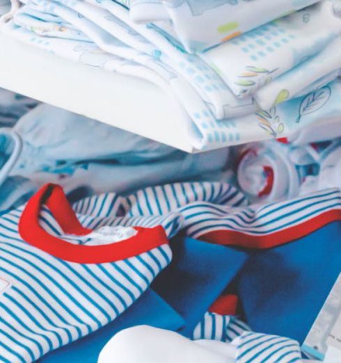 Baby Clothes - White and Blue Textiles