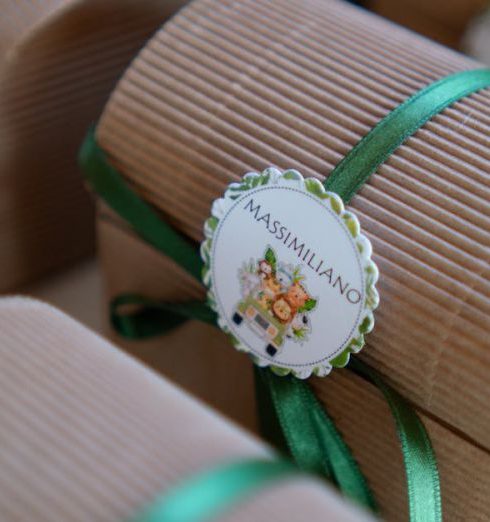 Customized Gifts - Boxes of Massimiliano Chocolates Tied with a Green Ribbon