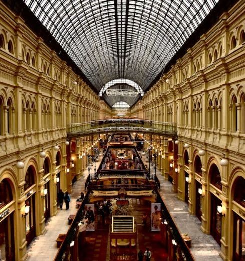 Luxury Brands - Interior of GUM Shopping Mall in Moscow