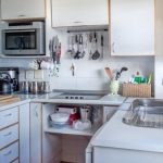 Home Appliances - White Wooden Kitchen Cabinet