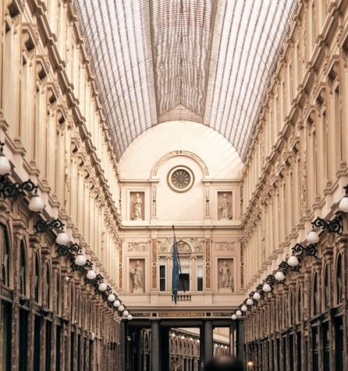 Luxury Brands - Pedestrians in Vittorio Emanuele Gallery in Milan