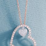 High-End Jewelry - Close-Up Shot of a Diamond Heart Necklace