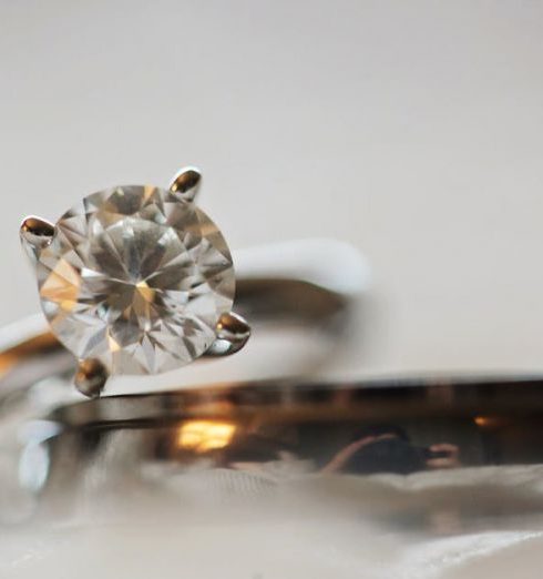 Jewelry - Close Up Photo of Diamond Stud Silver-colored Eternity Ring