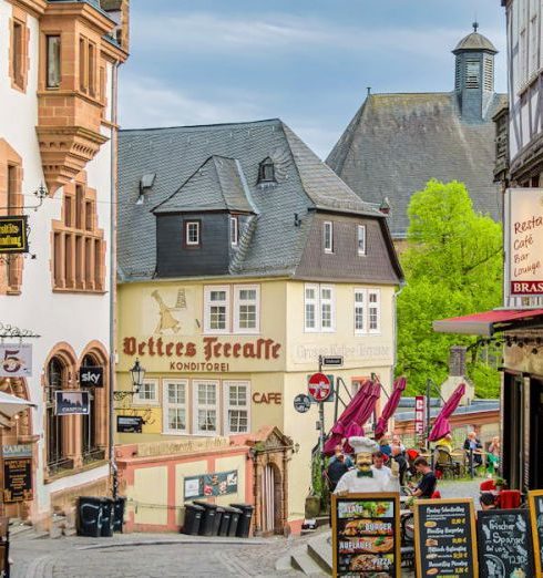 Boutique Shops - Old Town in Marburg in Germany