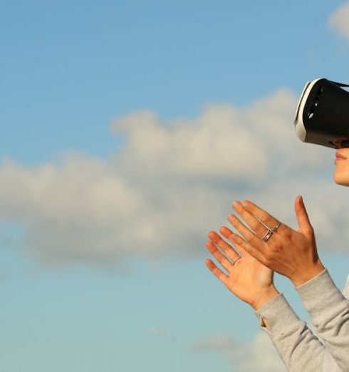 Virtual Reality - Woman Using Vr Goggles Outdoors