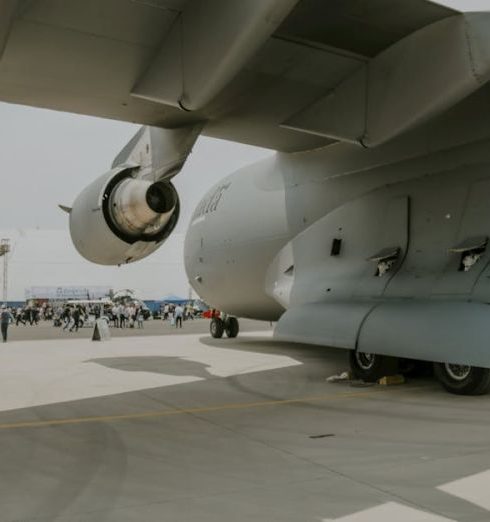 Tech Expos - View of Transport Airplane Wing