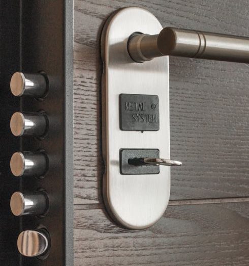 Home Security - Deadlock With Key on Hole