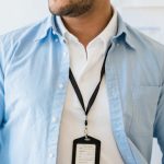 Office Gadgets - Office Workers with a Document Folder and a Badge