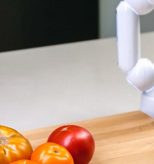 Smart Kitchen - Plastic Toy Robot with a Knife