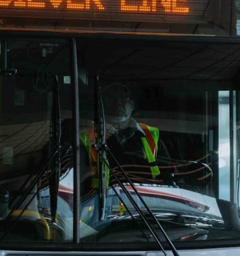 Travel Gadgets - Bus on Street in Boston in the USA