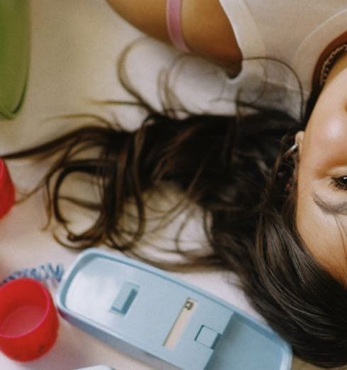 Vintage Accessories - Smiling Woman with Black Hair Lying Down