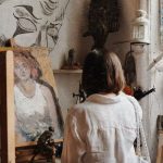 Vintage Art - An Artist in a Studio