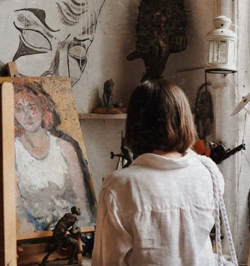 Vintage Art - An Artist in a Studio