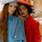 Grocery Stores - Fashionable Women in Beret Hats Standing in the Supermarket