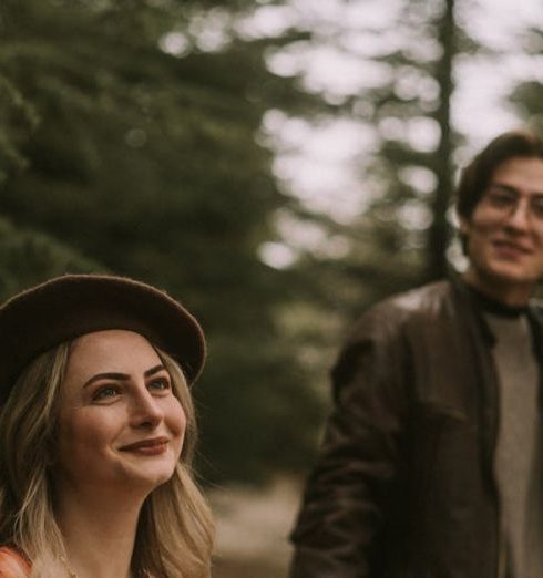 Vintage Clothing - Smiling Couple in Park