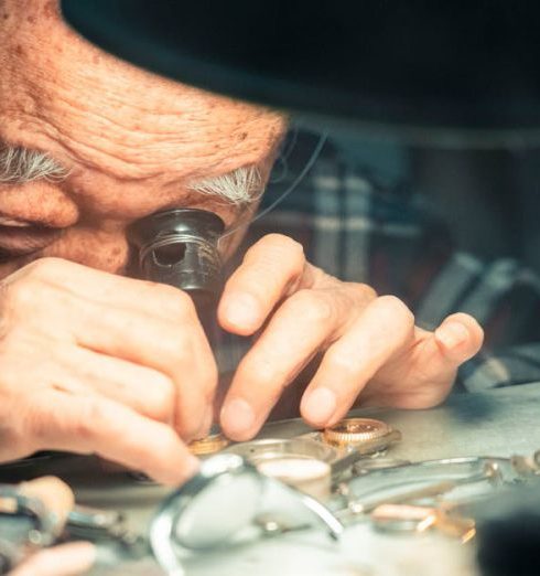 Vintage Watches - Watch Maker Using a Loupe