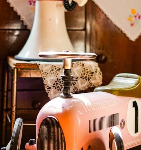 Vintage Toys - Pink Toy Vehicle in a Room