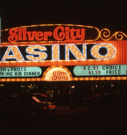 Dining Options - Casino Signboard at Night