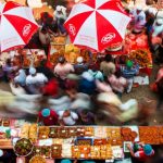 Seasonal Events - Top View Long Exposure Photo of Food Market with Street Food Stalls