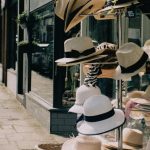 Window Shopping - View of Hats on Display in Front of the Celtic Hat Company in Conwy, Wales