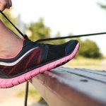 Running Shoes - Person Foot on Bench