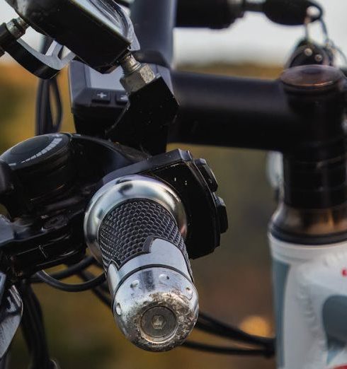 Biking Accessories - Close Up of Bicycle Handlebars Outdoors