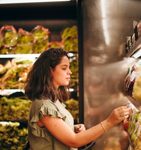 Supermarkets - Woman Buying Groceries in a Supermarket