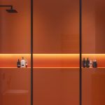 Bathroom Remodel - Orange Shower in a Bathroom