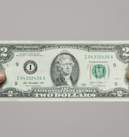 Value-Based Selling - Close-up of two hands exchanging a two-dollar bill on a neutral background.