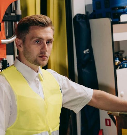 Health And Safety - Paramedic in Shirt and Reflective Vest