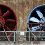 Ventilation - Red and Blue Industrial Exhaust Fans