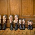 Mudroom - Black Red and Blue England Flag Print Rain Boots