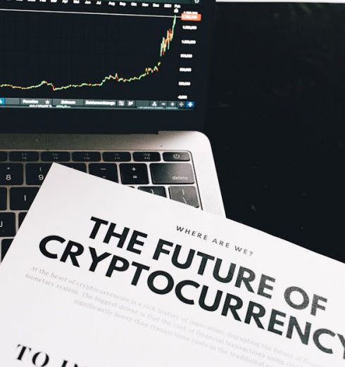 ROI - A detailed look at cryptocurrency market trends using a laptop and analytical document.