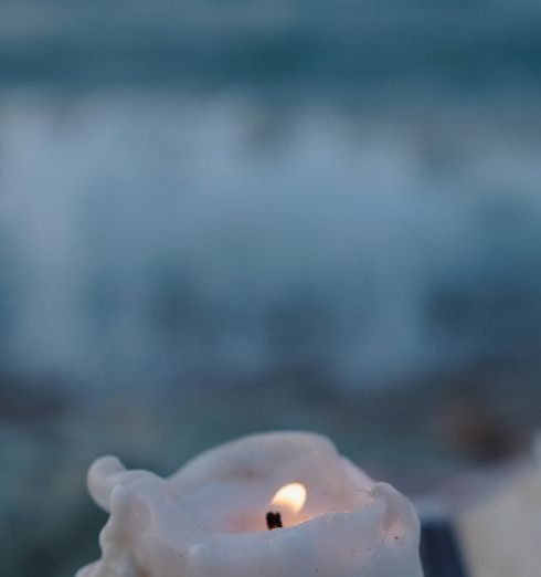 Balanced Scorecard - Candle on Blanket by the Lake in the Evening