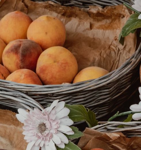 European Market - Baskets with Fruit at the Market