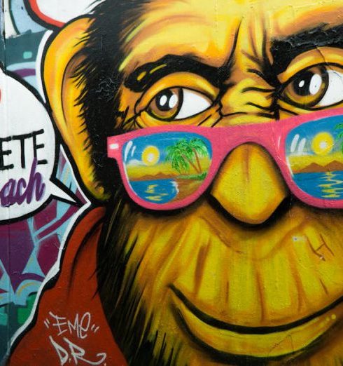 Wall Art - Gorilla Wearing Pink Sunglasses Graffiti