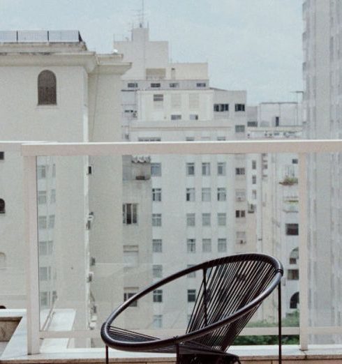 Aluminum Furniture - Modern chair on balcony of modern building