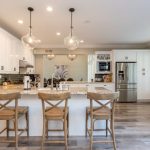 Bar Stools - Four Brown Wooden Chairs