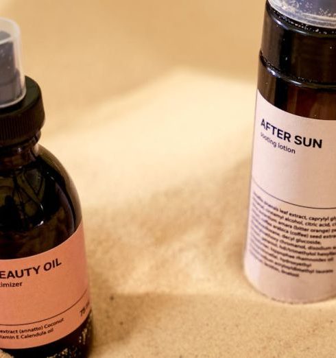 Sun Exposure - Cosmetic Products in Small Bottles