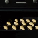 Convection Oven - Black Tray with Croissants Inside the Oven